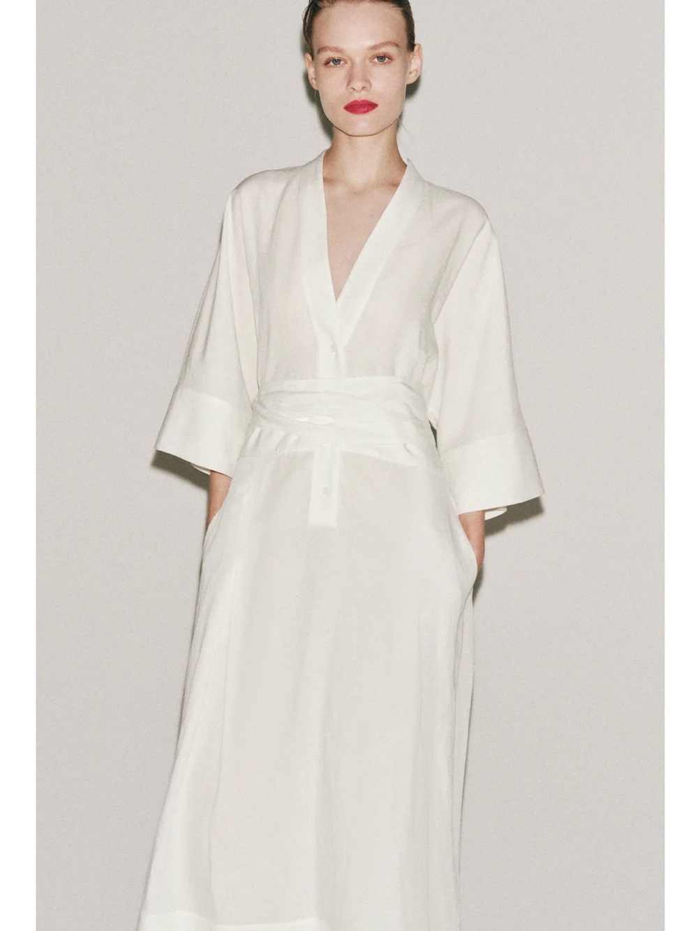 ZARA ZW COLLECTION BELTED MIDI DRESS